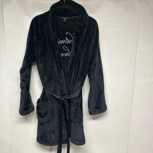 Victoria's Secret Black Fleece Robe
